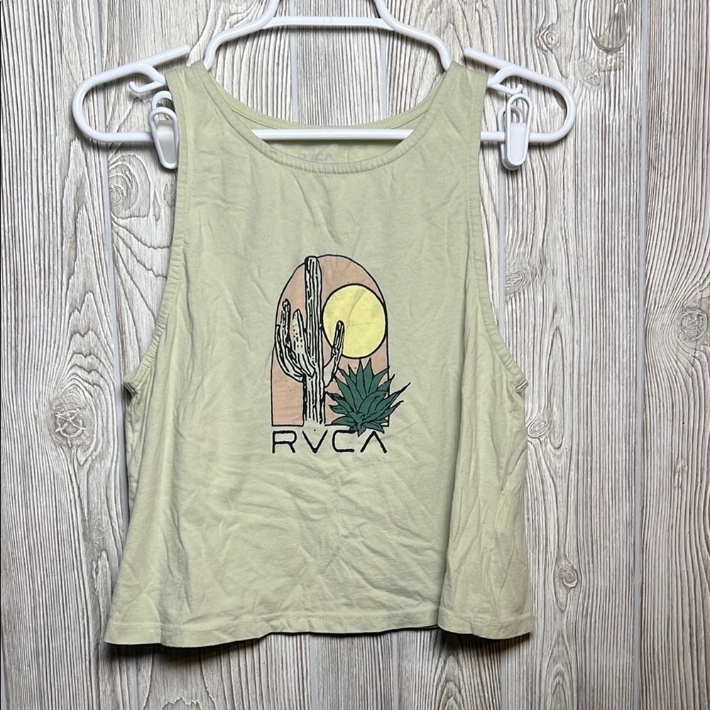 RVCA Women's Desert Graphic Crop Tank Top Size Medium